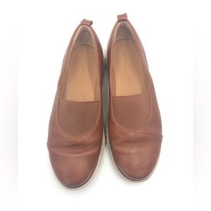 Vionic Linden Loafers Womens Sz 10 Brown Leather Slip On Comfort Orthopedic Shoe